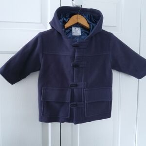 Vintage Gordon & Co. Blue Pea Coat With Toggles and Hood Lined for Kids Unisex